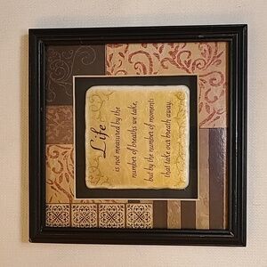 Life is not measured, motivational framed art piece